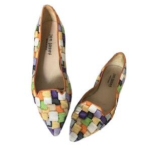 Jon Josef Gatsby Multicolored Linen Loafer Flat - Womens Size 6M Spain